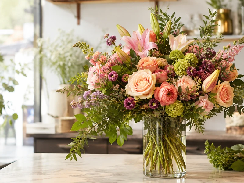 Uplifting get-well flower arrangement for Nashville delivery by Velvet Rose