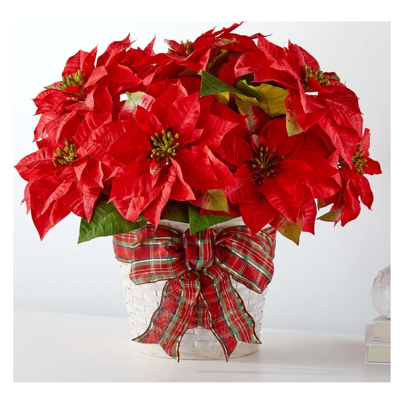 Happiest Holidays Poinsettia flower arrangement