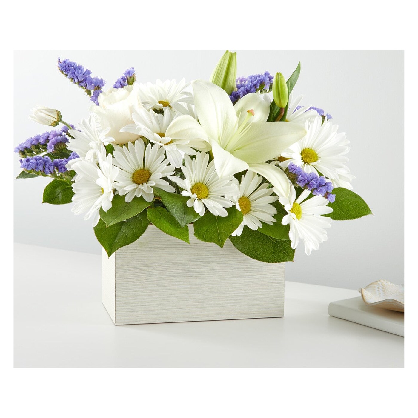 Beyond Blue Box Bouquet flower arrangement