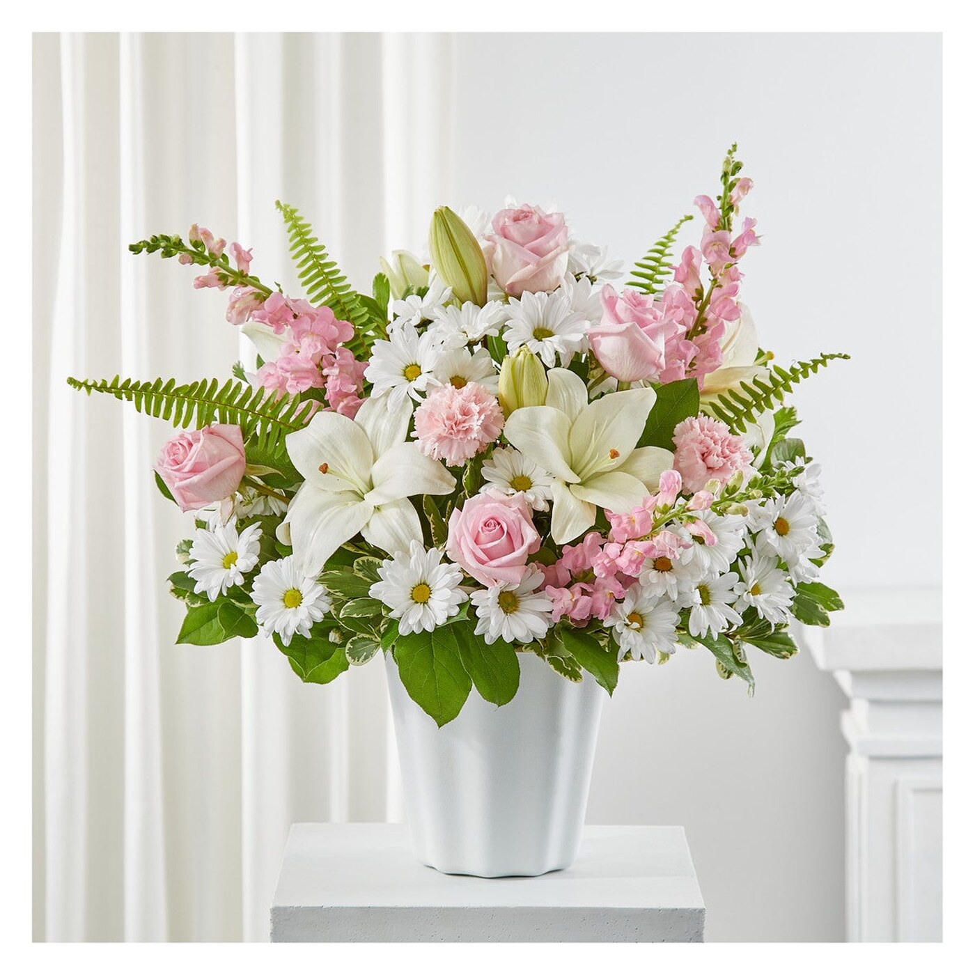 Soft Touch Tabletop Basket flower arrangement