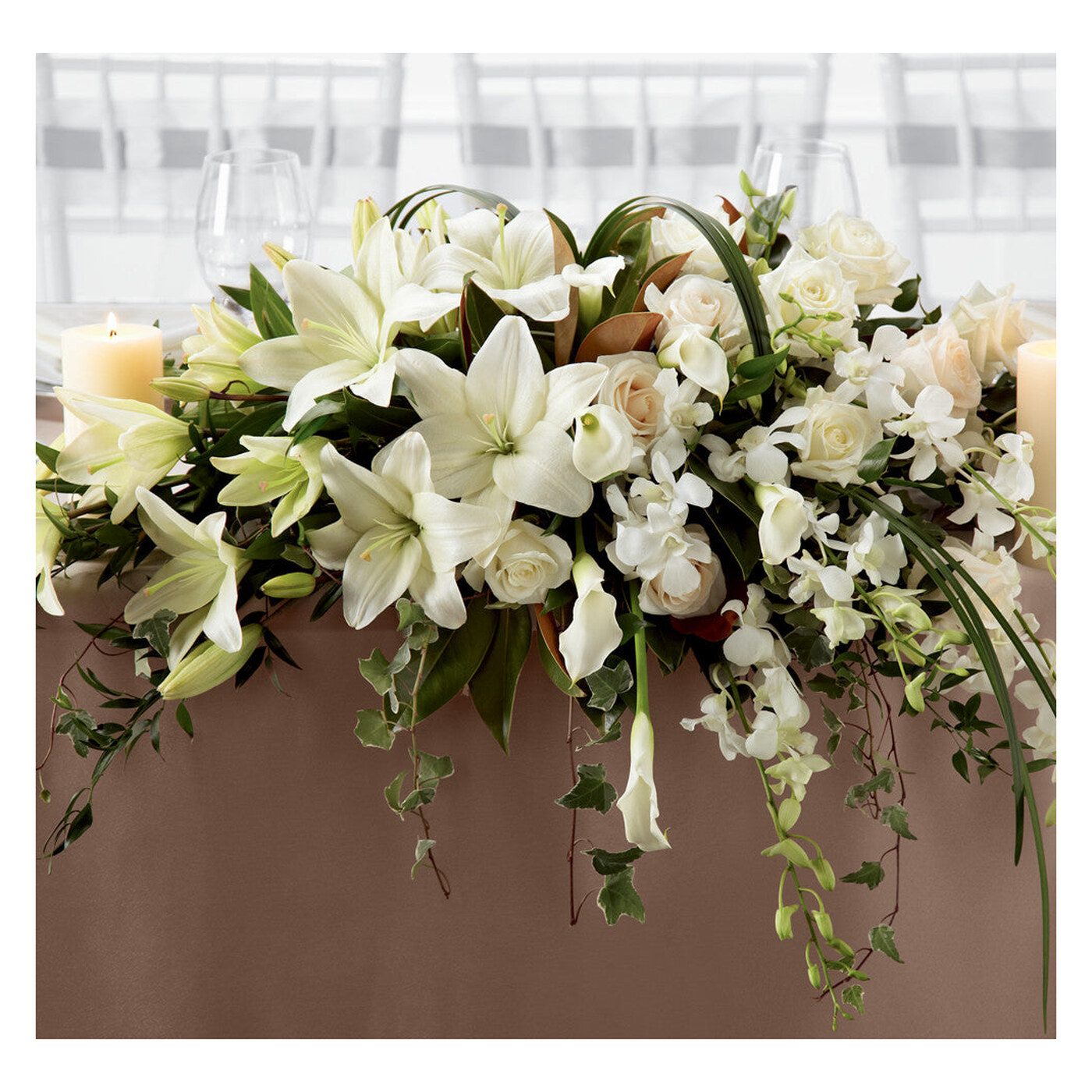 White Linen Arrangement flower arrangement