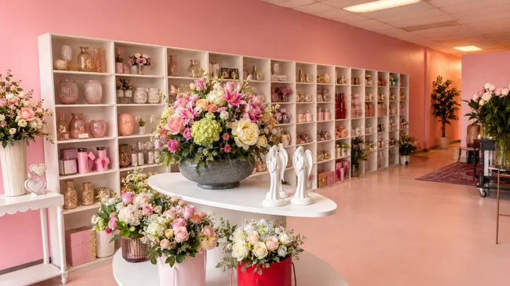 Premium floral table display inside Velvet Rose
